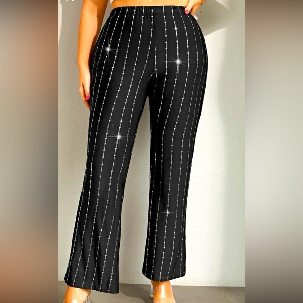 SHEIN Emery Rose plus, women’s new without tag high waist rhinestone pants. 3x.